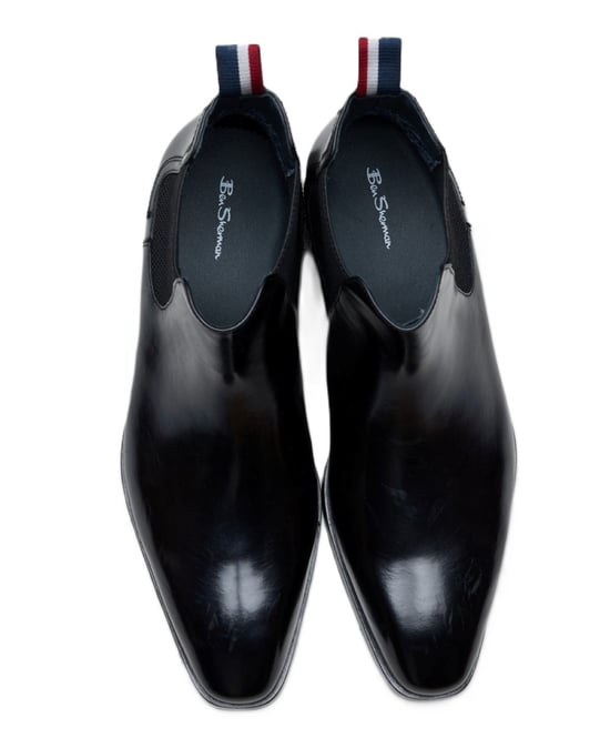 Ben Sherman Kendrick Leren Heren Zwarte Boots - Image 3