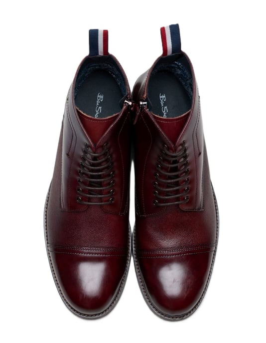 Ben Sherman Harrington Brush Off Leder Herenschoenen Bordeaux - Image 3