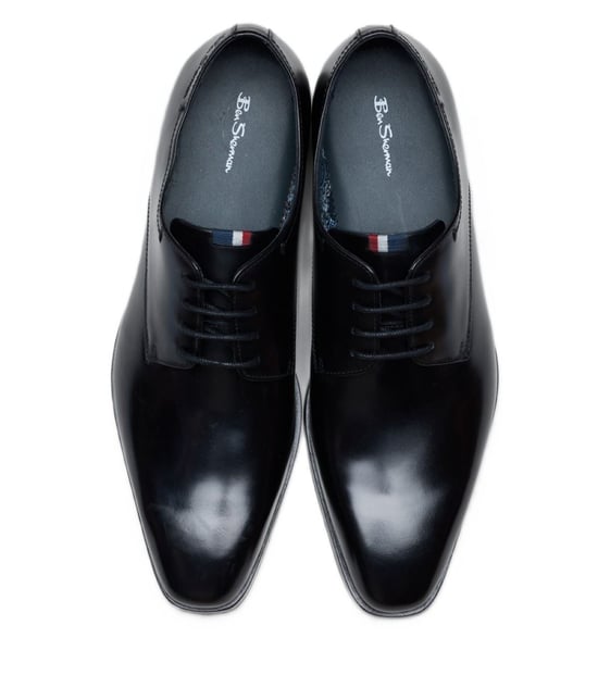 Ben Sherman Kenton Leren Heren Zwarte Veterschoenen - Image 3