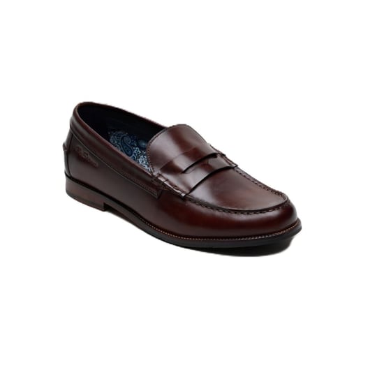 Ben Sherman Sid Brush Off Leer Heren Bruine Penny Loafers - Image 2