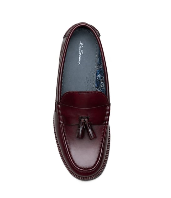 Ben Sherman Sid Brush Off Leer Heren Bordeaux Suede Instapschoenen - Image 3