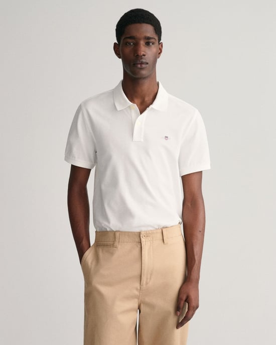 GANT Heren Regular Fit Korte Mouw Shield Logo Pique Polo - Image 4