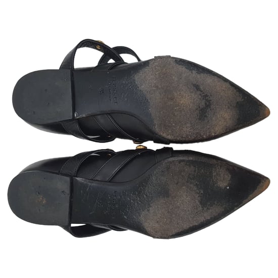 Versace Tribute Logo Ballerina Flats in Zwart Leder - Image 6
