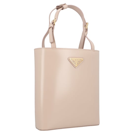 Prada Triangle Logo leren handtas voor dames in beige - Image 2