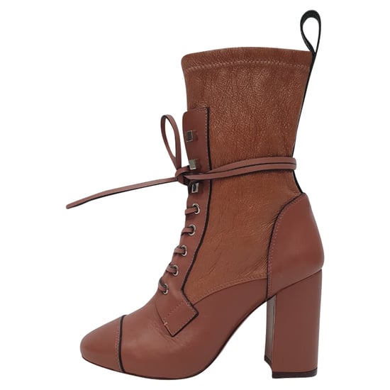 Stuart Weitzman Veruka Veterschoen Enkellaarsjes in Roze Leer - Image 4