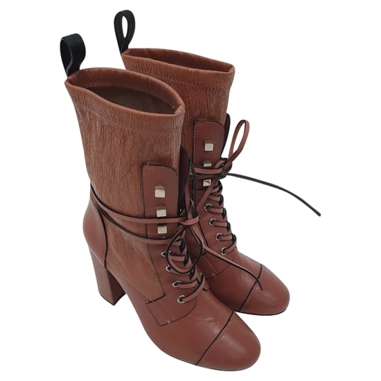 Stuart Weitzman Veruka Veterschoen Enkellaarsjes in Roze Leer - Image 6