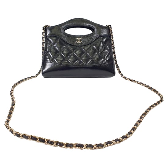 Chanel Fijn Gequilt Nano 31 Shopper in Zwart Kalfsleer - Image 1