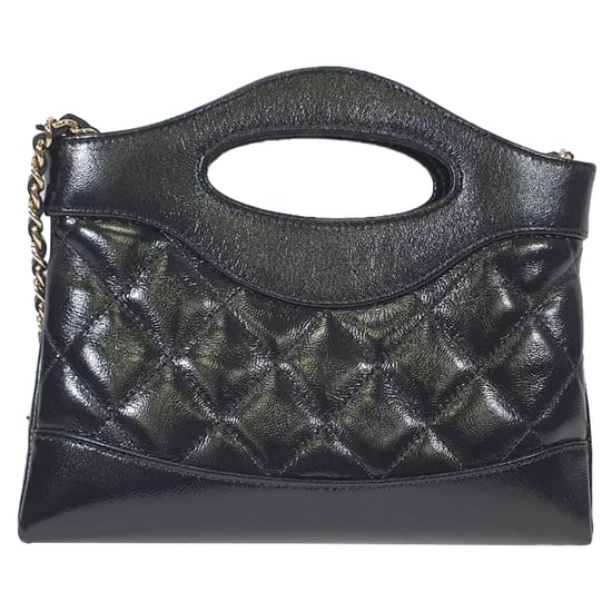 Chanel Fijn Gequilt Nano 31 Shopper in Zwart Kalfsleer - Image 2
