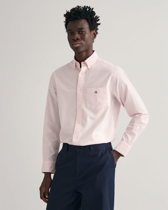 GANT Mens Regular Fit Long Sleeve Oxford Shirt - Image 1