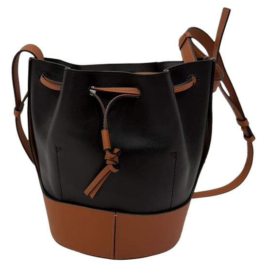 Loewe Small Balloon Bucket Bag in zwart en bruin leer - Image 4