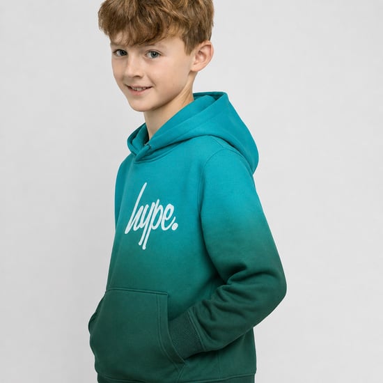 Teal Ombre Jongens Hoodie Zachte Casual Kinderen Sweatshirt Comfortabele Pasvorm - Image 4