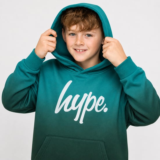 Teal Ombre Jongens Hoodie Zachte Casual Kinderen Sweatshirt Comfortabele Pasvorm - Image 5