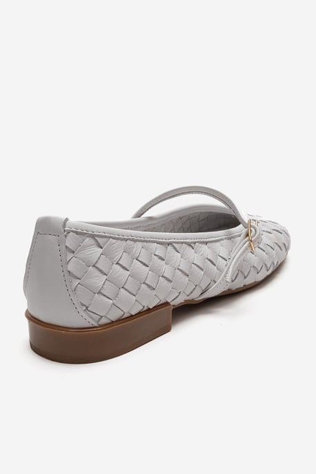 Yevora Leren Gevlochten Riem Ballerina - Image 5