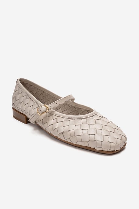 Yevora Leren Gevlochten Riem Ballerina - Image 2