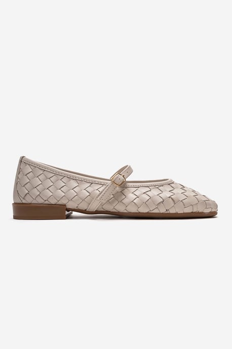 Yevora Leren Gevlochten Riem Ballerina - Image 3