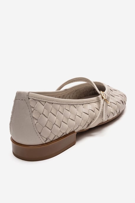 Yevora Leren Gevlochten Riem Ballerina - Image 4