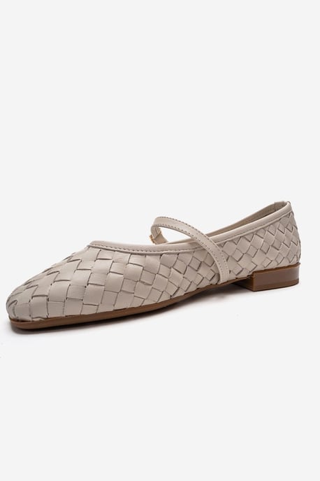 Yevora Leren Gevlochten Riem Ballerina - Image 5