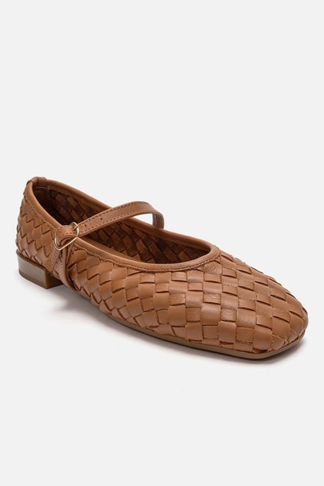 Yevora Leren Gevlochten Riem Ballerina - Image 3