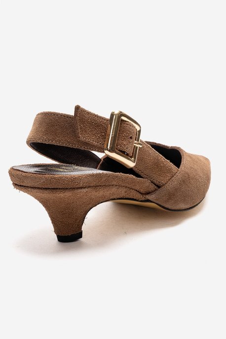 Dioris Leren Slingback Kitten Hak Pump - Image 5