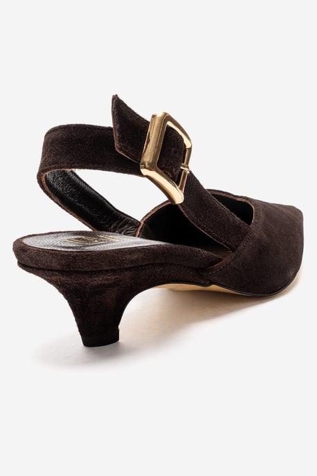 Dioris Leren Slingback Kitten Hak Pump - Image 5