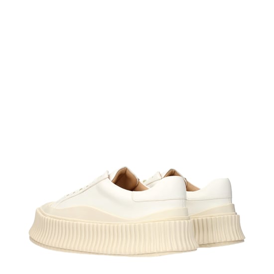 Jil Sander Witte Leren Platform Sneakers - Image 4
