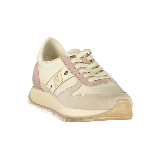 Blauer Beige Lederen Dames Sneaker - Image 2
