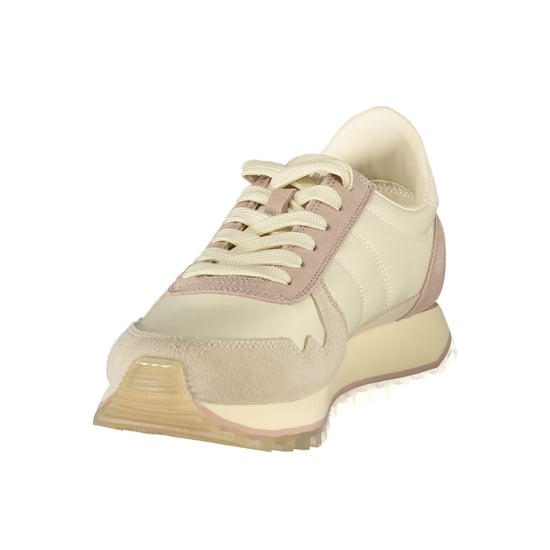 Blauer Beige Lederen Dames Sneaker - Image 3