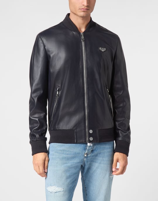 Leren Bomber Iconic Plein - Image 2
