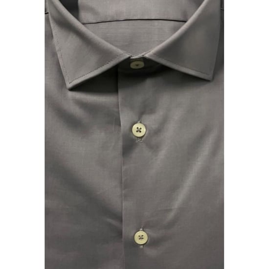 Baldinini Trend Grijze Katoenen Heren Shirt - Image 3
