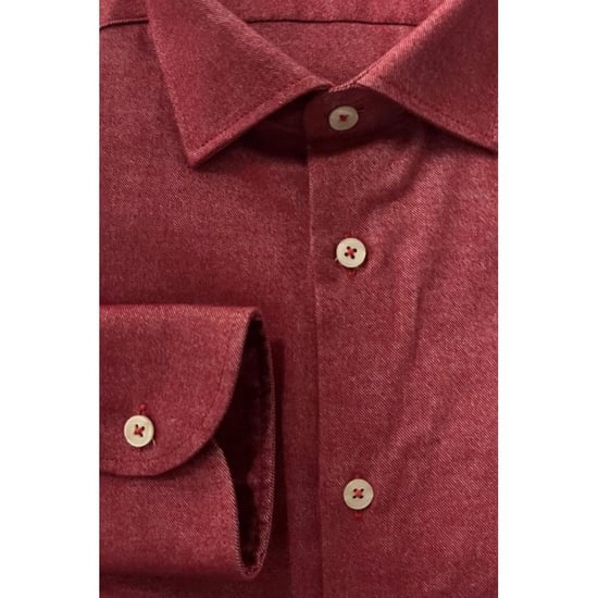 Baldinini Trend Rode Katoenen Heren Shirt - Image 4