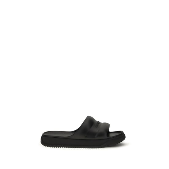 Moncler Zwarte Rubber Platte Sandalen - Image 1