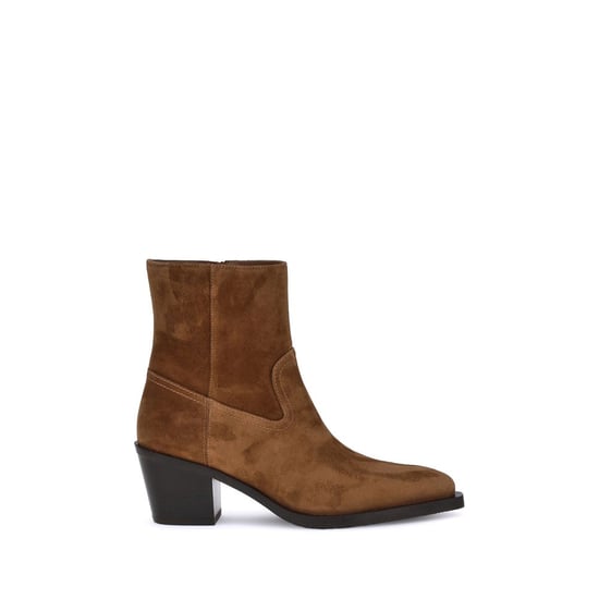 Stuart Weitzman Bruine Kalfsleren Bos Taurus Enkellaarsjes - Image 1