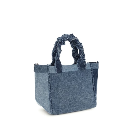 Ganni Blauwe Katoenen Handtas - Image 3