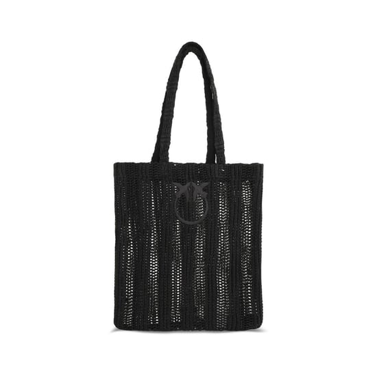 PINKO Zwarte Raffia Schoudertas - Image 1