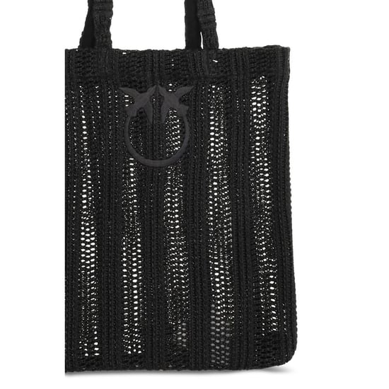 PINKO Zwarte Raffia Schoudertas - Image 3