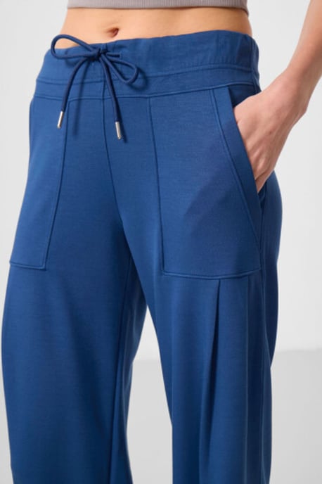 Mid Waist Crepe Ontspannen Broek met Zak - Image 3