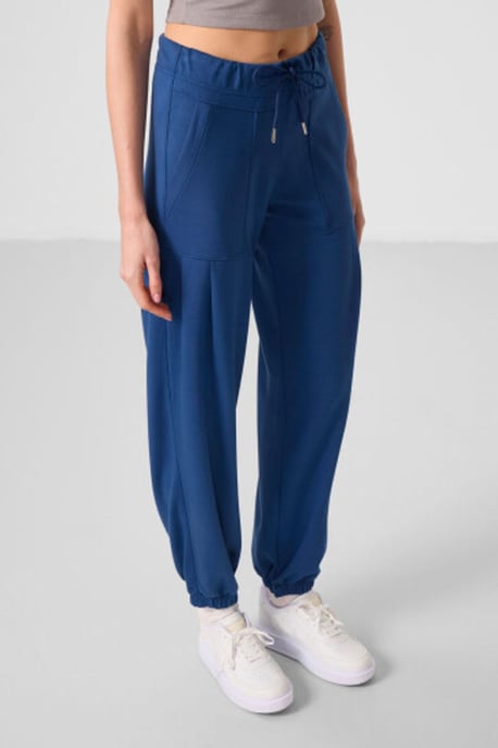 Mid Waist Crepe Ontspannen Broek met Zak - Image 4