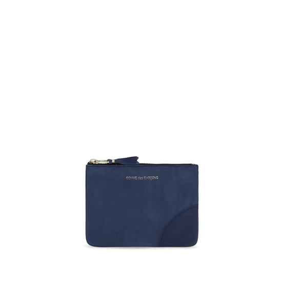 Comme Des Garçons Blauwe Kalfsleren Bos Taurus Portemonnee - Image 1