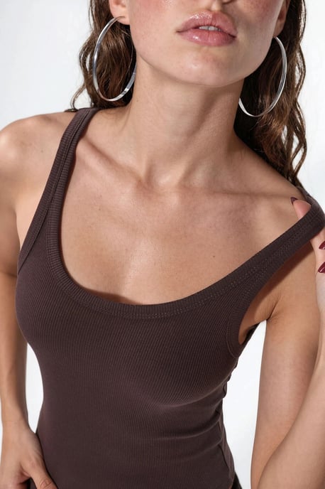 Mouwloze Geribbelde U-Hals Tanktop - Image 5