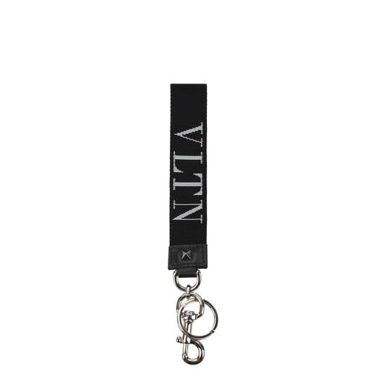 Valentino Garavani Zwarte Stoffen Sleutelhanger - Image 1