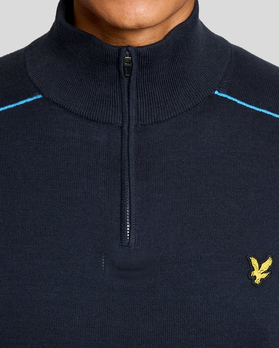 Katoenen Tipped 1/4 Zip Sweater - Image 3