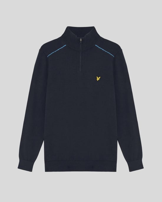 Katoenen Tipped 1/4 Zip Sweater - Image 5