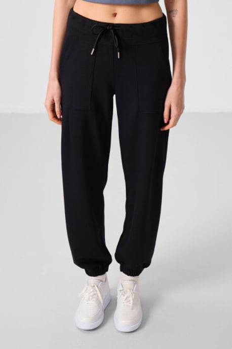 Mid Waist Crepe Relaxed Broek met Zak - Image 2