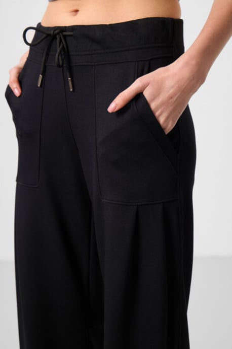 Mid Waist Crepe Relaxed Broek met Zak - Image 3
