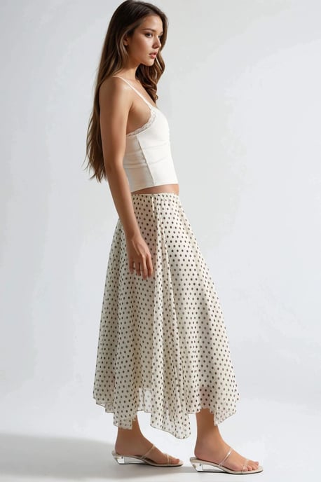 Hoge Taille Polkadot Maxi Rok - Image 5