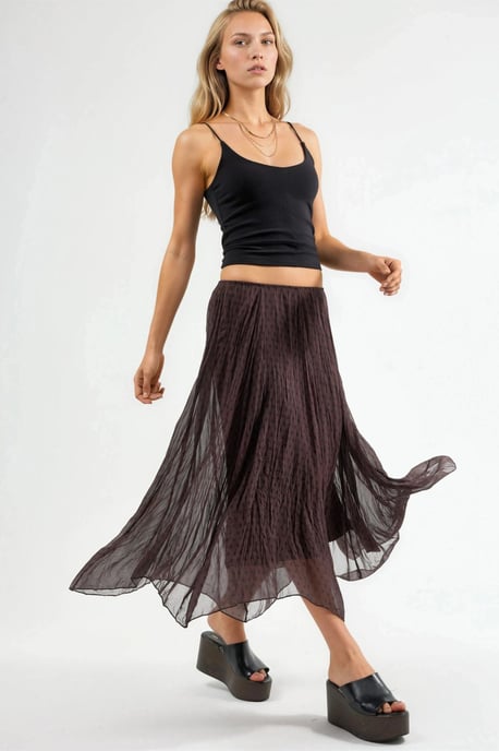 Hoge Taille Polkadot Maxi Rok - Image 2