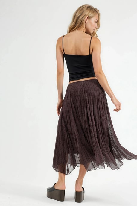 Hoge Taille Polkadot Maxi Rok - Image 3