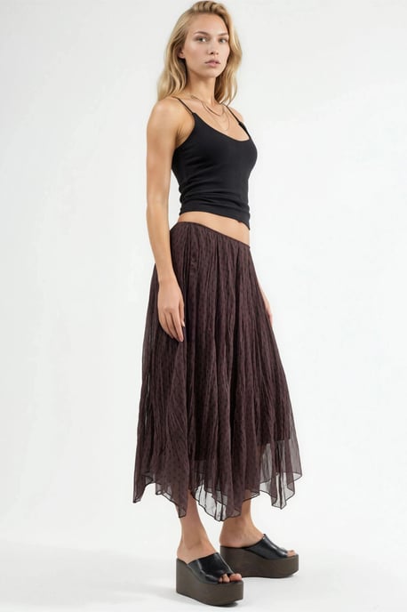 Hoge Taille Polkadot Maxi Rok - Image 4