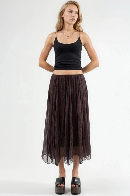 Hoge Taille Polkadot Maxi Rok - Image 6