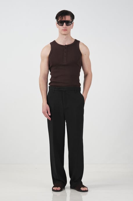 Midden taille Rechte Pijpen Tailored Broek - Image 1